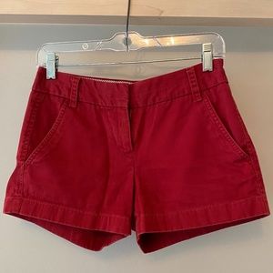 Red J.Crew Classic Chino Shorts